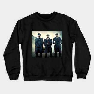 thomas shelby, arthur shelby jr and john shelby are well dressed in the fog as abstract art Crewneck Sweatshirt